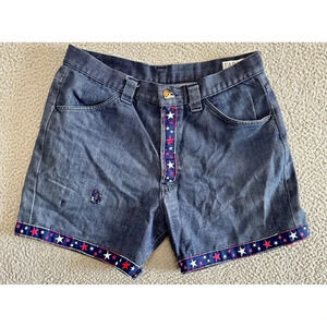 Vintage 60s FARAH Shorts Denim High Waist Western Cowgirl 4th July‎
